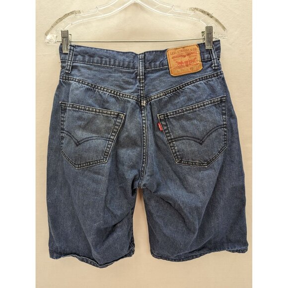 Levi 569 Red Tab Women Dark Wash High Rise 5 Pocket Jean Shorts Size 29X9.5 - Picture 4 of 9